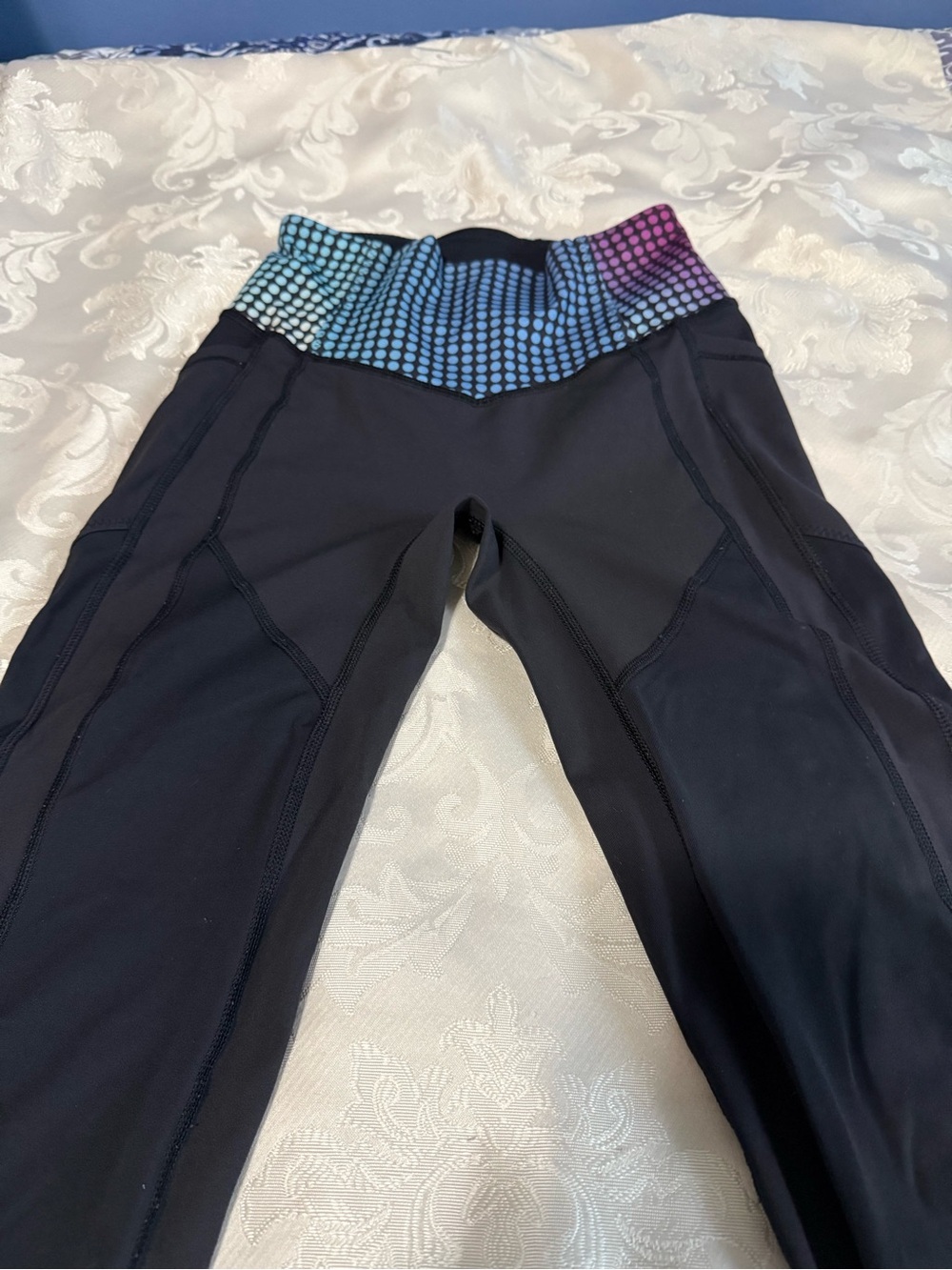 Lululemon Pixel Dot Speed Up Tights Side Pockets Ombre Waist Size 4 - Picture 3 of 10